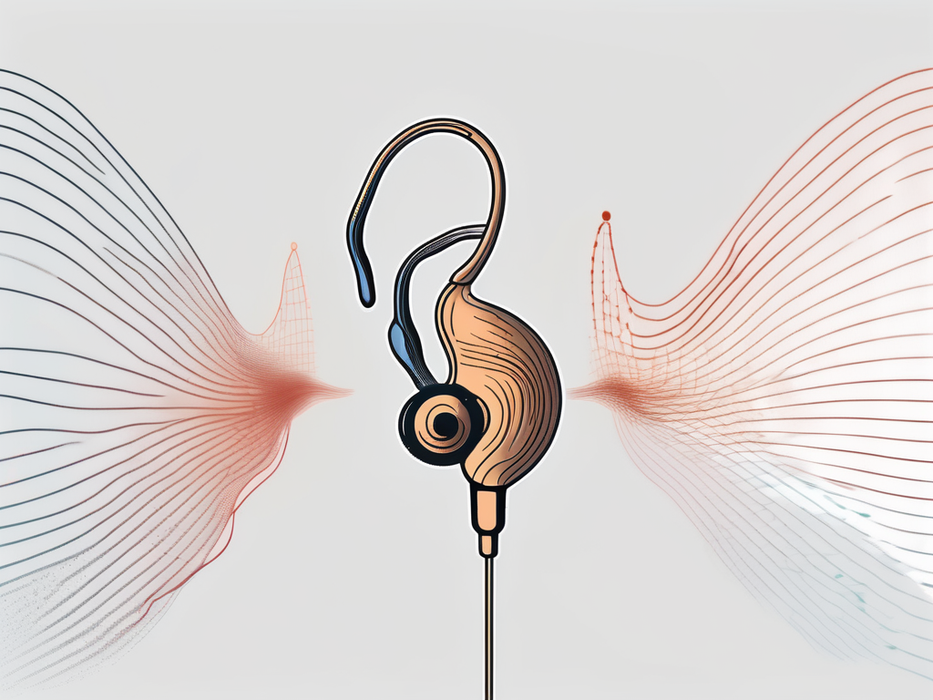 A human ear with one cochlear nerve highlighted and the other one faded or missing