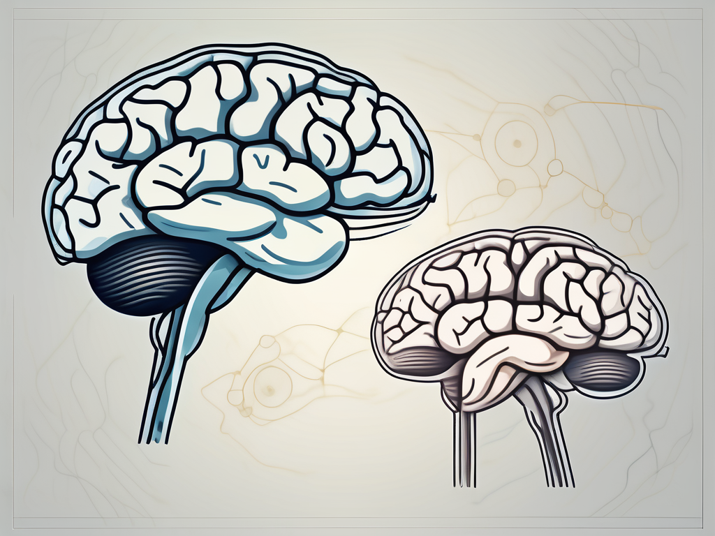 The human brain highlighting the temporal lobe and cochlear nerve