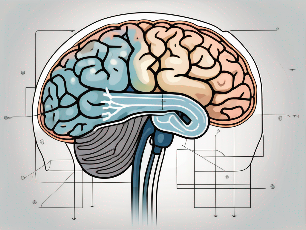 The human brain highlighting the eighth cranial nerve