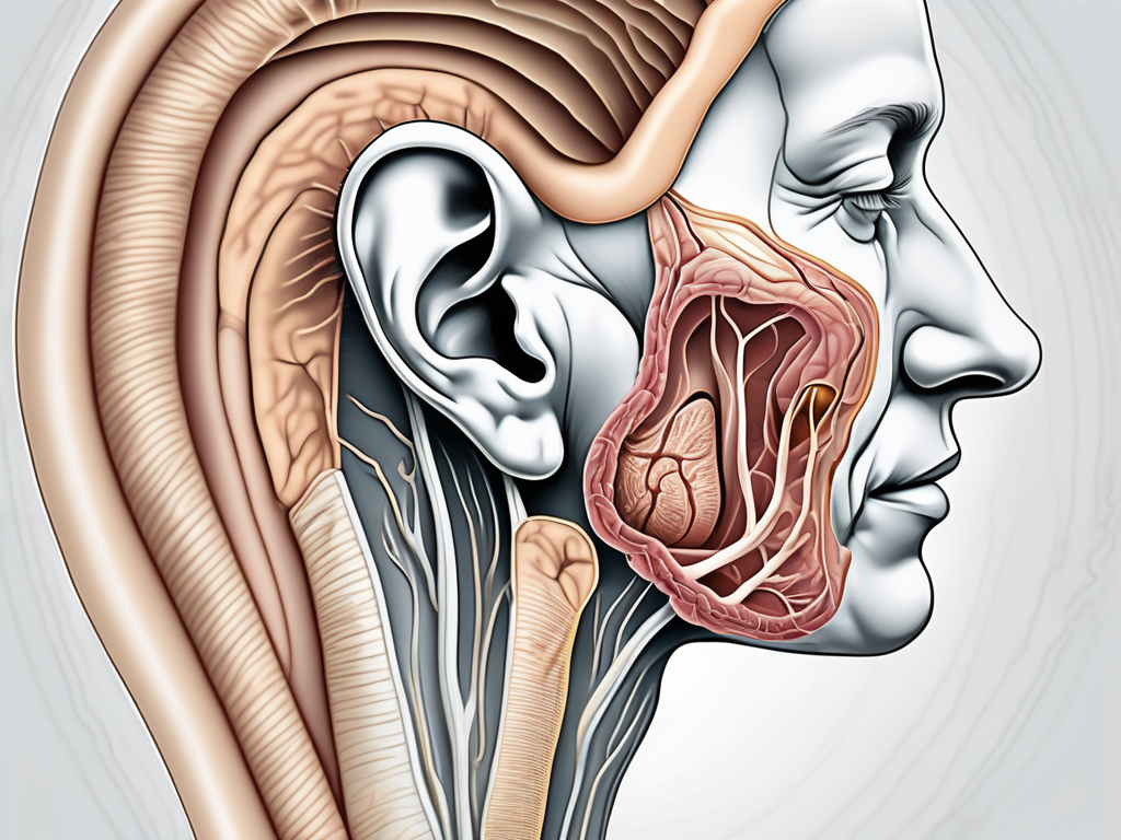 The human ear with a detailed inner structure