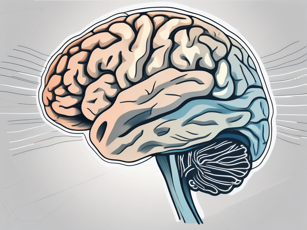 The human brain with the cochlear nerve highlighted